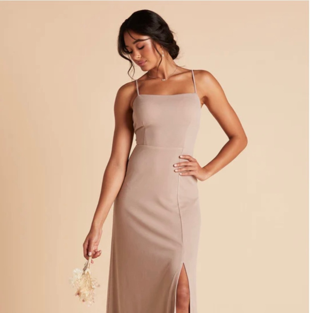 BENNY DRESS CREPE TAUPE Birdy Grey